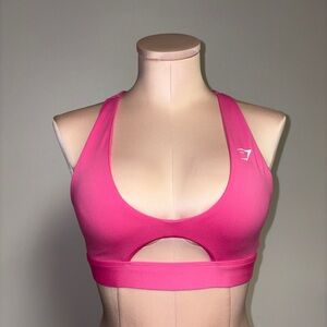 Gymshark Peekaboo Cutout Sports Bra in Fetch Pink